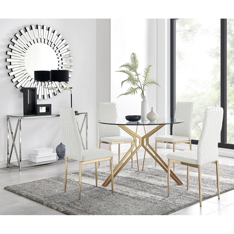 Dining chairs with store hairpin legs